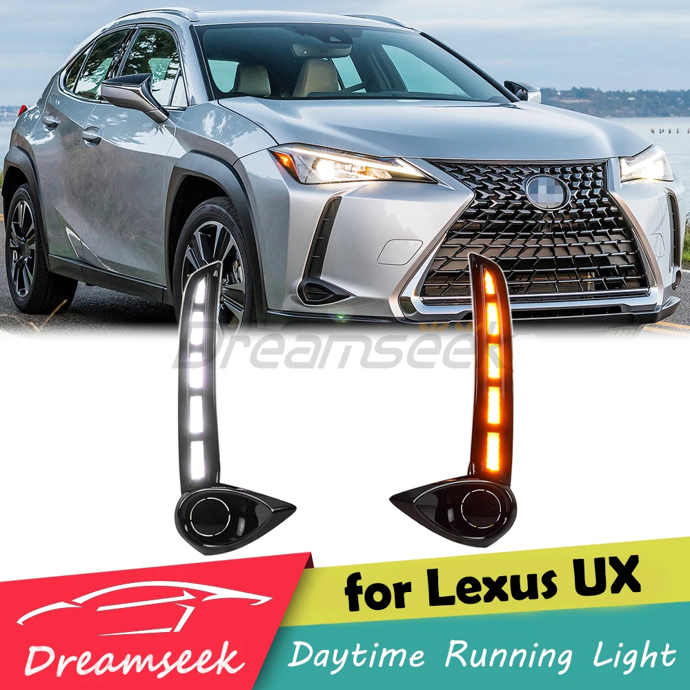 LED Daytime Running Light for Lexus UX ZA10 2019+ DRL Front Fog Lamp w/ Dynamic Sequential Turn Signal Indicator Auto Accessory