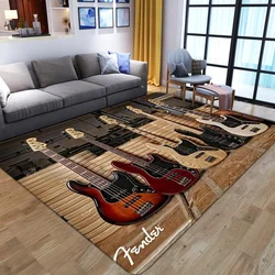 Colorful Guitar 3D Printed Carpets For Living Room Non-Slip Area Rugs Bedroom bedside Modern Home Decoration Washable Floor Mats