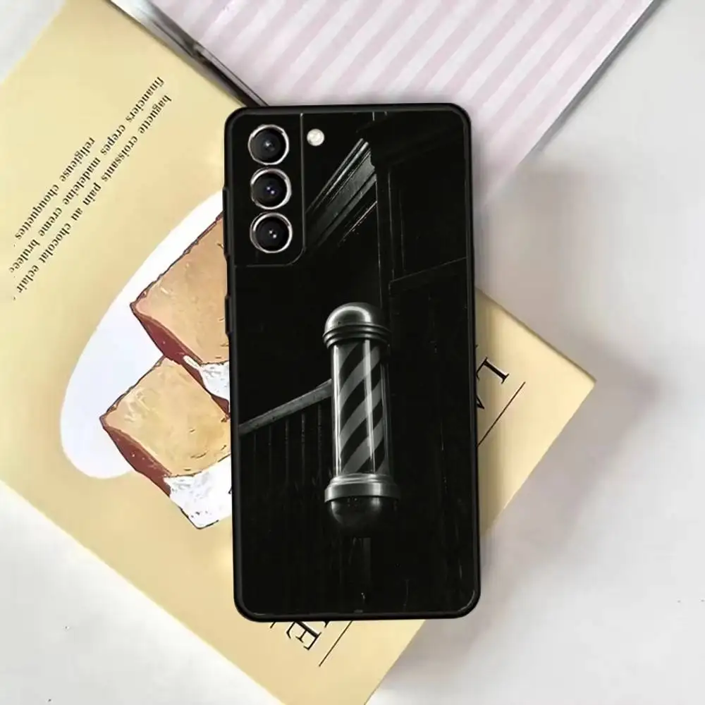 حافظة هاتف Barber Shop Hair1 لهاتف سامسونج جالاكسي A13,21s,22,31,32,52,53,71,72,73, غطاء أسود ناعم #6