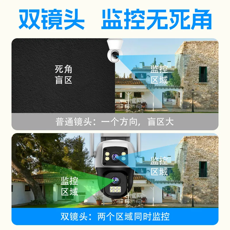 security monitoring home AI motion detection voice V380 binocular camera