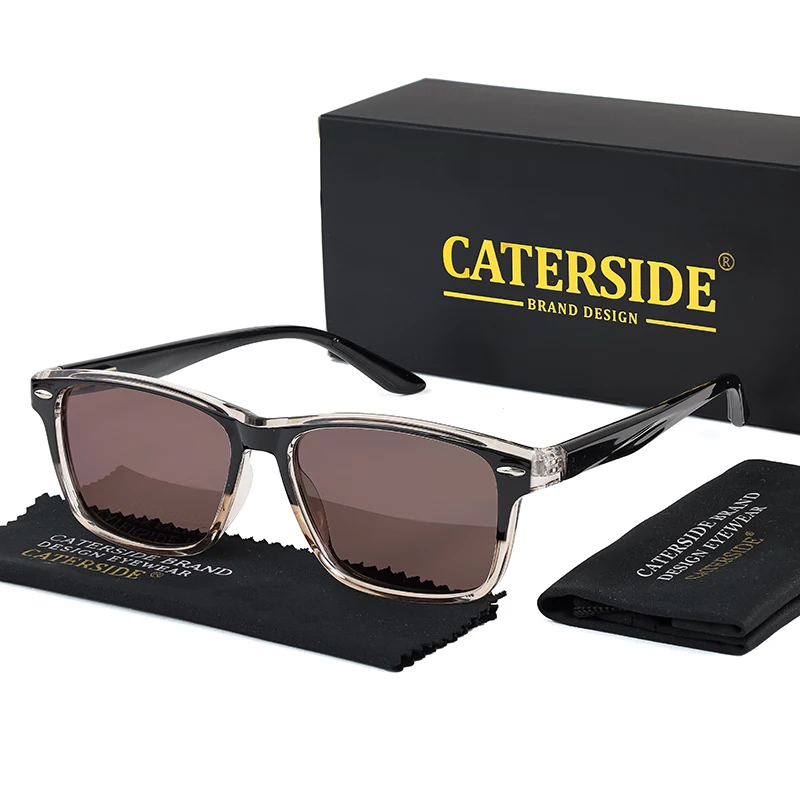 CATERSIDE Neue Polarisierte Sonnenbrille für Herren TR90 Quadratisch Ultraleicht Modische Sonnenbrille für Damen Marken-Fahrbrille Party-Brille Geschenkset – Detail 8