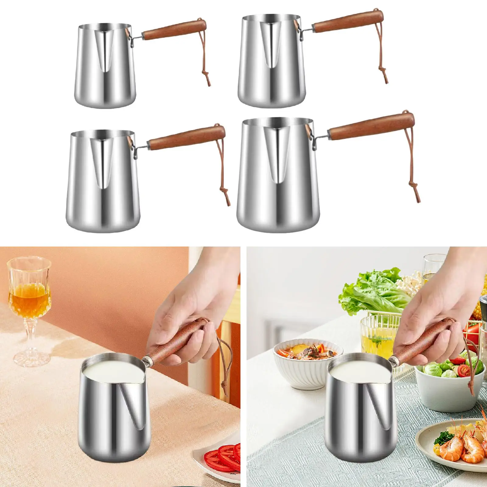 

Турецкий кофейник, чайник, кувшин для плавления чая, аксессуары с деревянной ручкой, подогреватель молока, кофейник для бара, кафе, домашней кухни