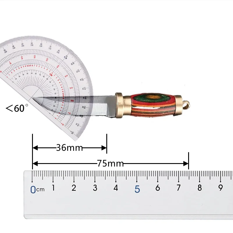 Mini mosiężny kolorowy drewniany nóż Ostry odkryty przenośne narzędzie kempingowe Prezent do przenoszenia brelok do kluczy Otwarty ekspresowy nóż w