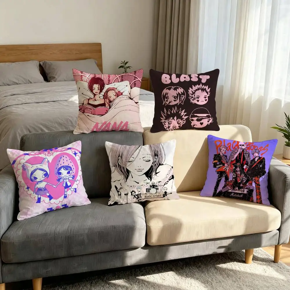 Classic Anime Japanese Soft Comfortable Pillow Case NANA for Sofa Living Room Home Office Decor Protective Covers