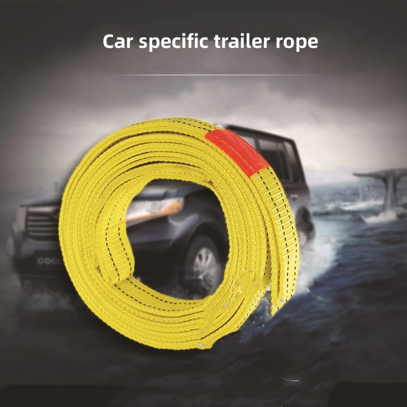 4M Heavy Duty 5 Ton Car Tow Cable Towing Pull Rope Strap Hooks Van Road Recovery Strap Hooks Van Road Recovery Car Accessories