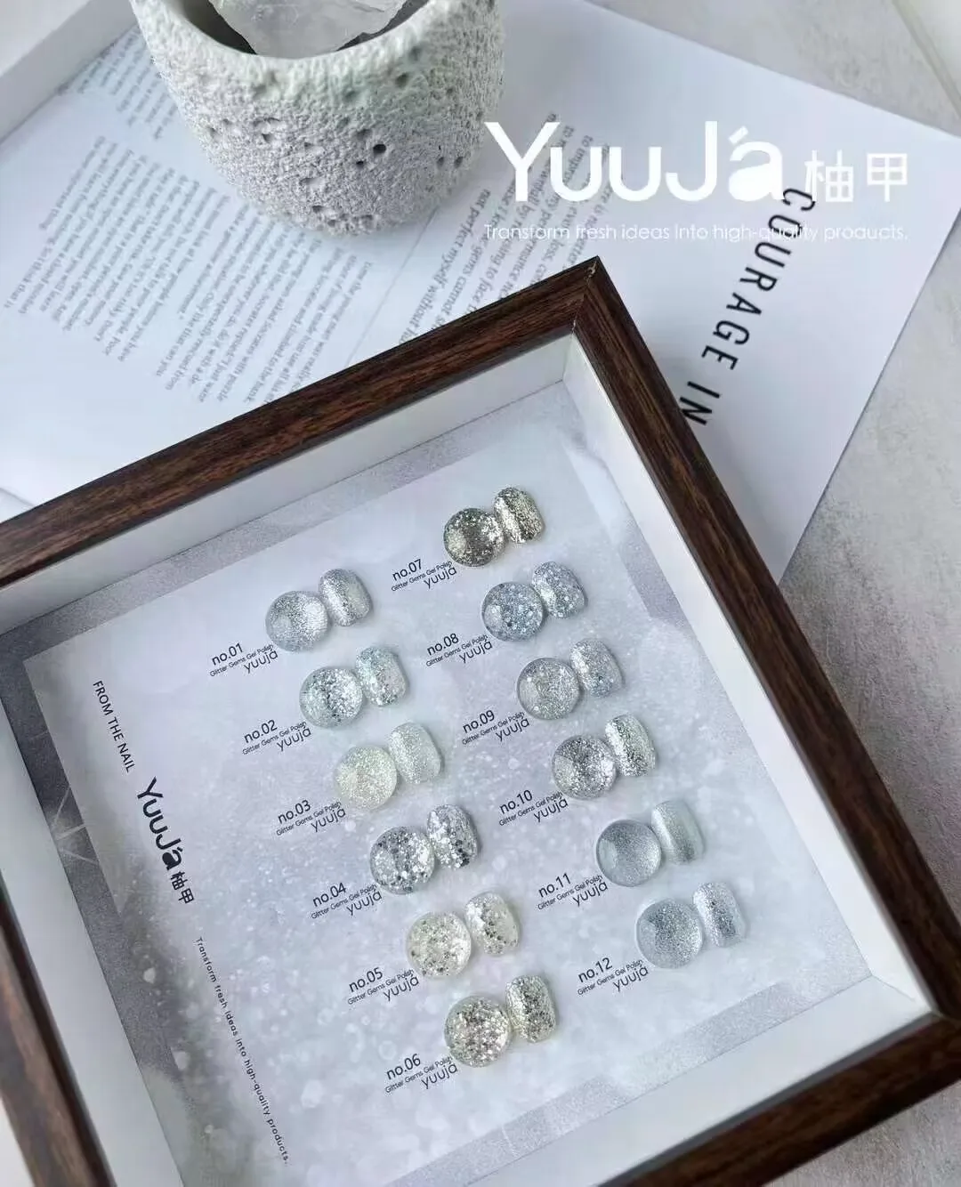 Yuuja nicht übereinstimmend 12 Farben Glitter Nagel Gel Set Mode Farbe Nail Art Kit Nagels tudio neues Modell 2024 heißer Artikel ungiftiges UV-Gel