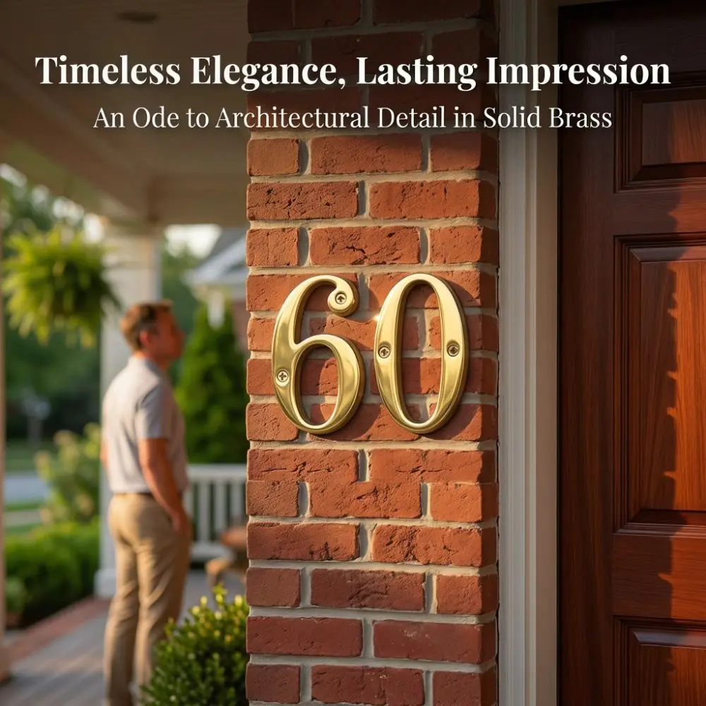 

Solid Brass Brass House Number 10mm Size Modern Metal Address Sign Rust-Resistant Weatherproof Mailbox Address Sign