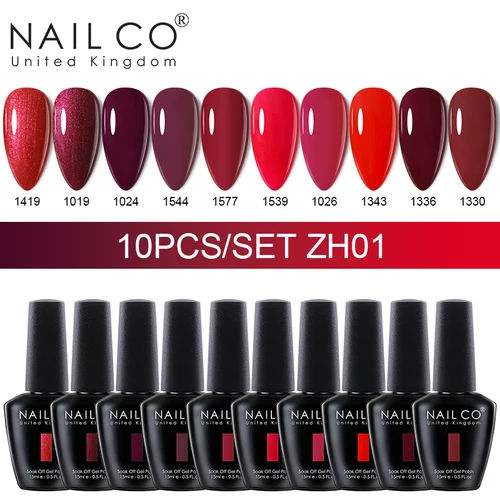 Imagen 2 del producto NAILCO 15ml 10 unids/set colores desnudos Gel Esmalte de uñas Gel UV Esmalte de uñas rosa Lakiery Esmalte Base superior diseño de Arte de uñas Vernis