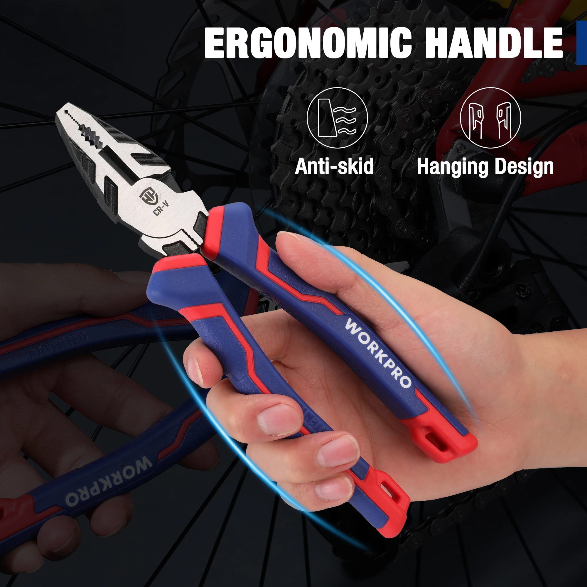 WORKPRO 8" Screw Extractor Pliers Combination Pliers Stripped Screw Remover Tool Linesman Pliers Quickly Removal Damaged Screws