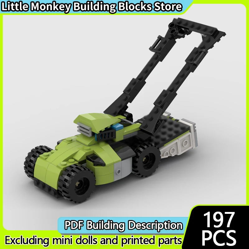 

City Car Model MOC Building Bricks Wheeled Lawn Mover Machine Modular Technology Children Holiday Gifts Assemble Toys Suit