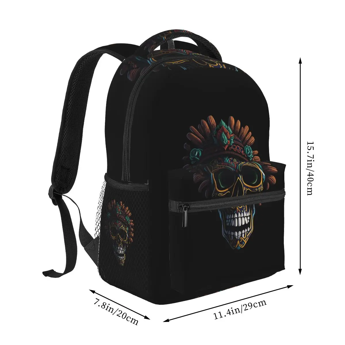 Aztec Skull Mayan Skull Backpacks Boys Girls Bookbag Students School Bags Cartoon Kids Rucksack Shoulder Bag Large Capacity