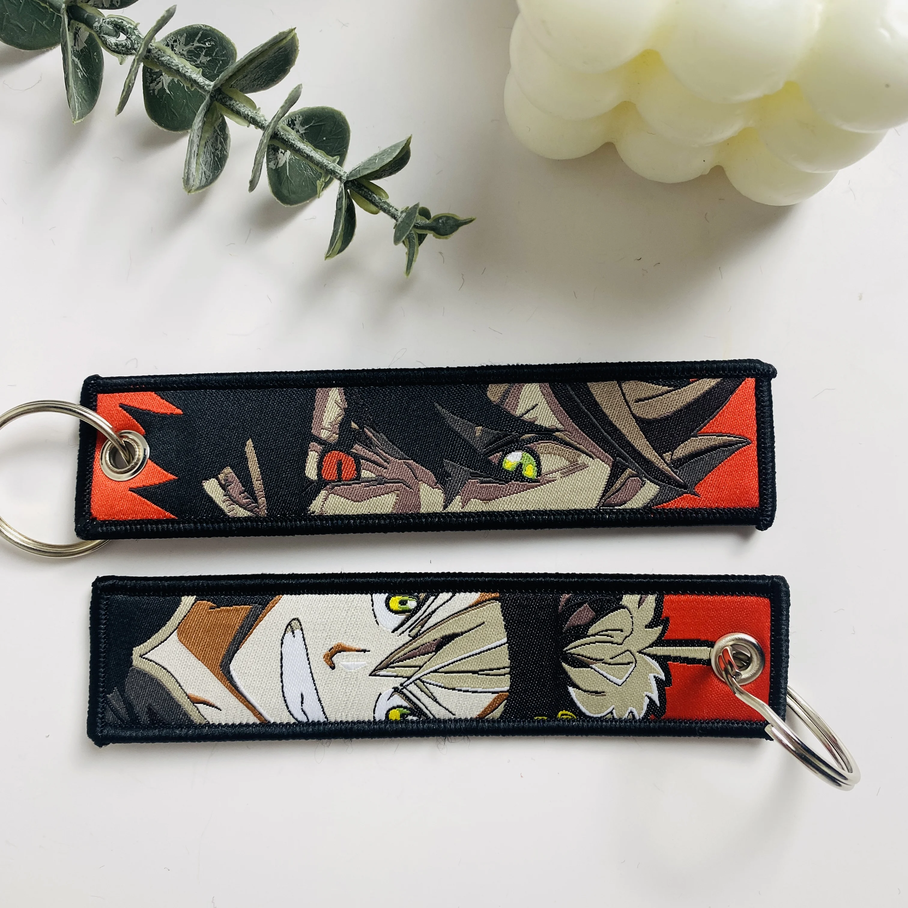 Брелки с вышивкой в стиле аниме, уникальные брелки для ключей в стиле манга, держатель для автомобильного рюкзака, брелок для ключей Chaveiro, ювелирные аксессуары, подарки