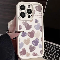 Colorful Love Heart Case For iPhone 17e 16e 17 Pro 16 13 15 14 Pro Max 12 Pro 11 15 Plus Shockproof Silicone Phone Cover Fundas