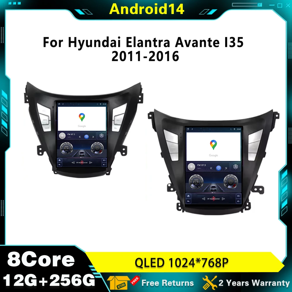 

Android 14 2DIN For Hyundai Elantra Avante I35 2011-2016 Car Radio Multimedia GPS WIFI 4G NO 2DIN Player Stereo Navigation