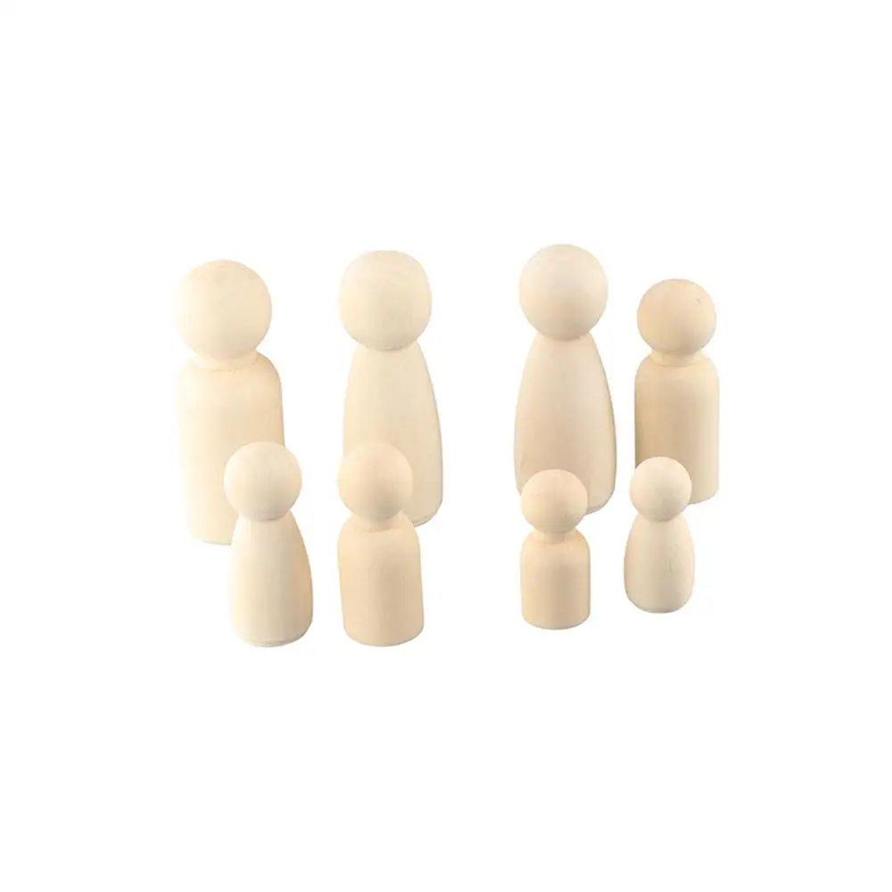 Lovely for Children  Natural Wood Blank Puppets Handmade Wood Crafts Wooden Peg  Wedding Decoration Unpainted Figures