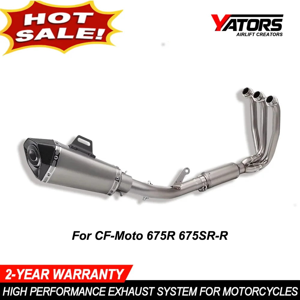 Motorcycle Parts Exhaust System For CF-Moto 675R 675SR-R Stainless Exhaust Header Pipe Muffler Tip Motor Bike Exhaust Kits