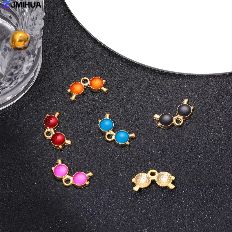 15pcs Enamel Charms 10x18mm Goggles Pendants For Jewelry Making Findings DIY Earrings Bracelets Supplies Handmade Accessories