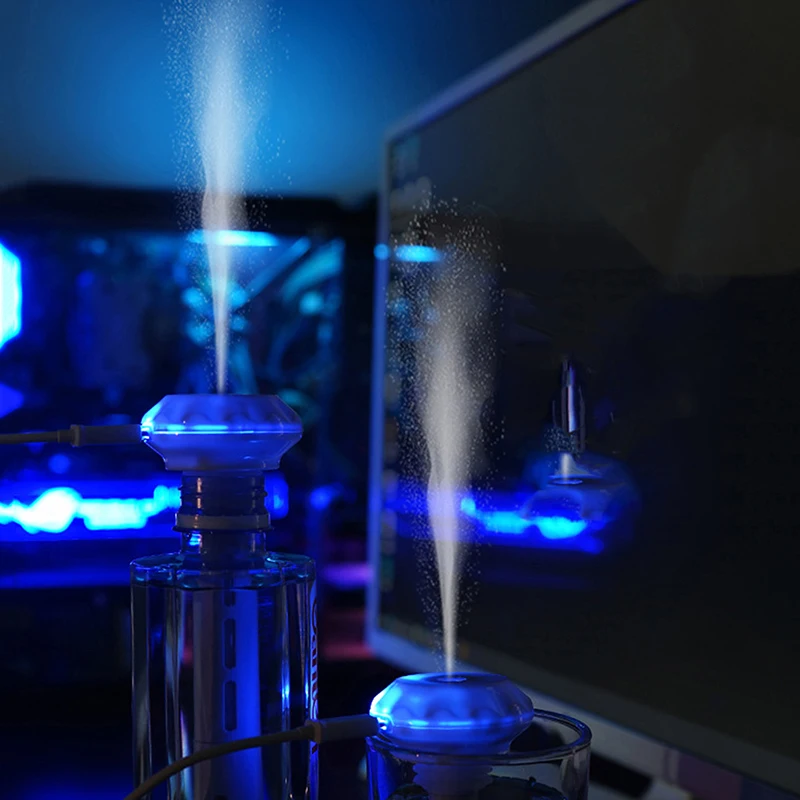 USB Humidifior LED Lamp Mist Maker For Home Car Portable Mini Humidifier Ultrasound Aroma Anion Diffuser Air Purifier