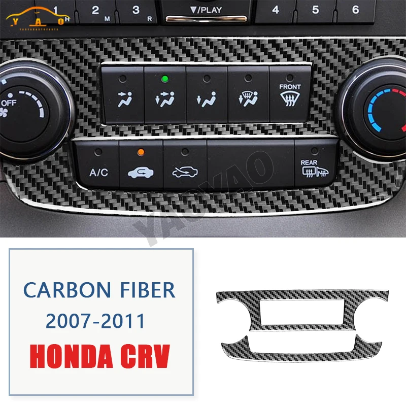 

Carbon Fiber For Honda CRV 2007 2008 2009 2010 2011 Car Center Control CD Panel Volume Knob Frame Cover Trim