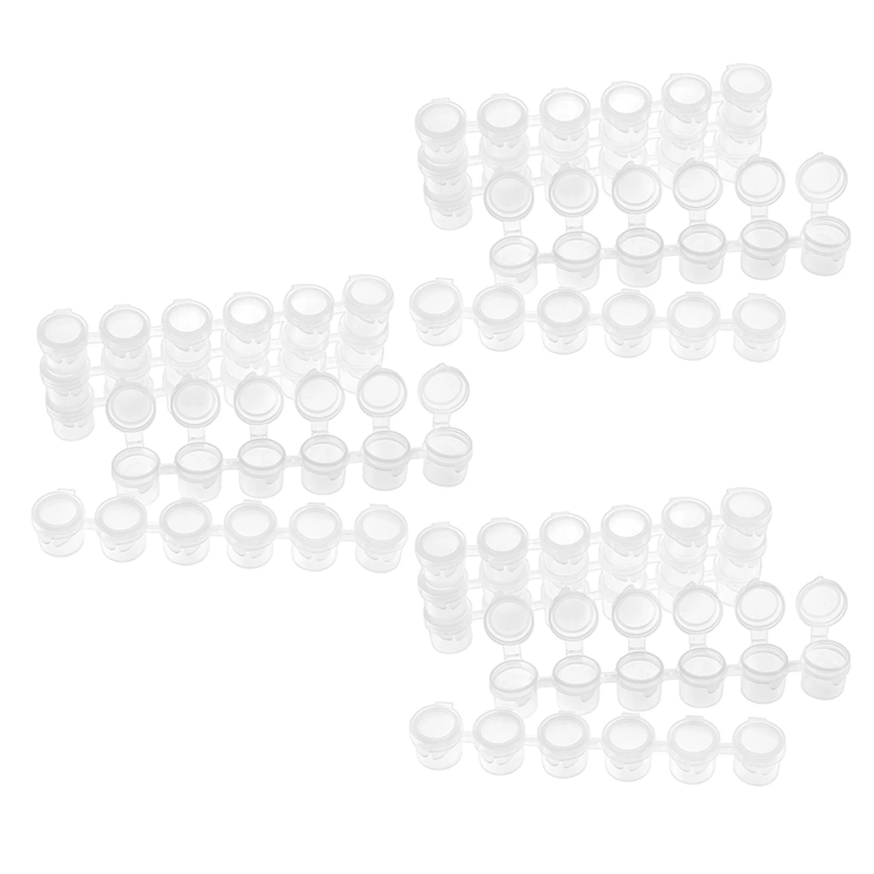 Exquisite-60 Strips 120 Pots 5Ml 6 Cups Mini Empty Paint Pot Pod Strips Paint Strips Arts And Crafts Plastic Storage Containers