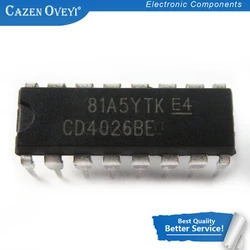 10pcs/lot CD4026 CD4026BE 4026 IC CMOS Counters Decade/Divider DIP-16 In Stock