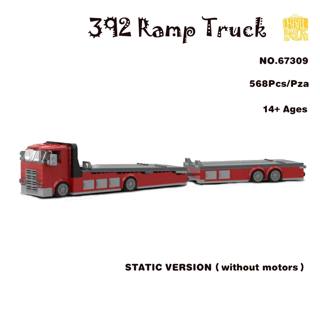 

MOC-67309 392 Ramp Truck Model With PDF Drawings Building Blocks Bricks Kids DIY Toys Birthday Christmas Gifts