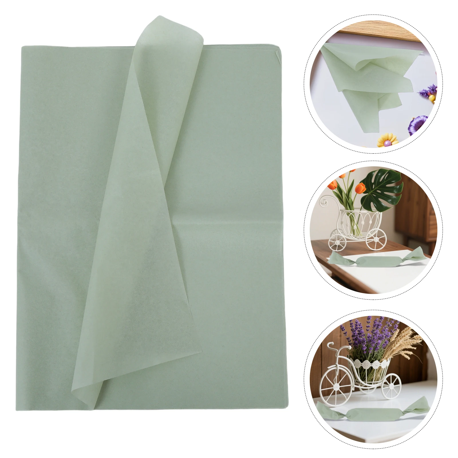 

Gift Wrap Tissue Paper 50X35Cm Sage Green Floral Packaging Sheets For Bouquet Wrapping Craft Projects Christmas Wedding