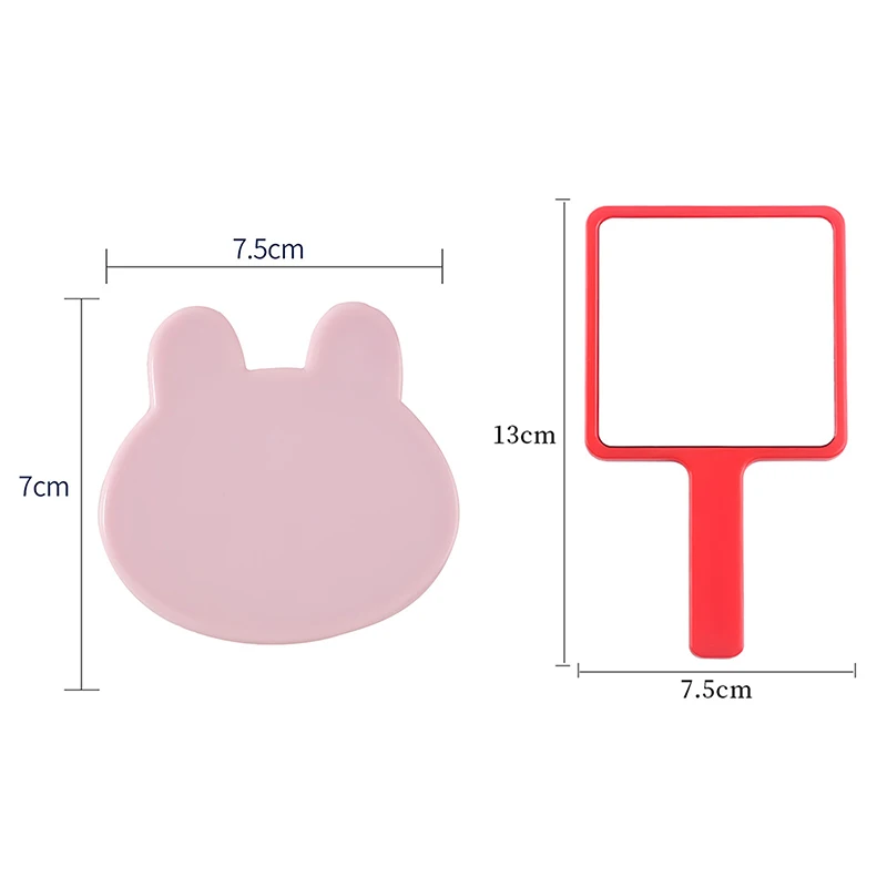 Cute Glass Cartoon Christmas Santa Claus Little Rabbit Mirror Easy To Carry Pocket Makeup Mirror Portable Mini Makeup Mirror