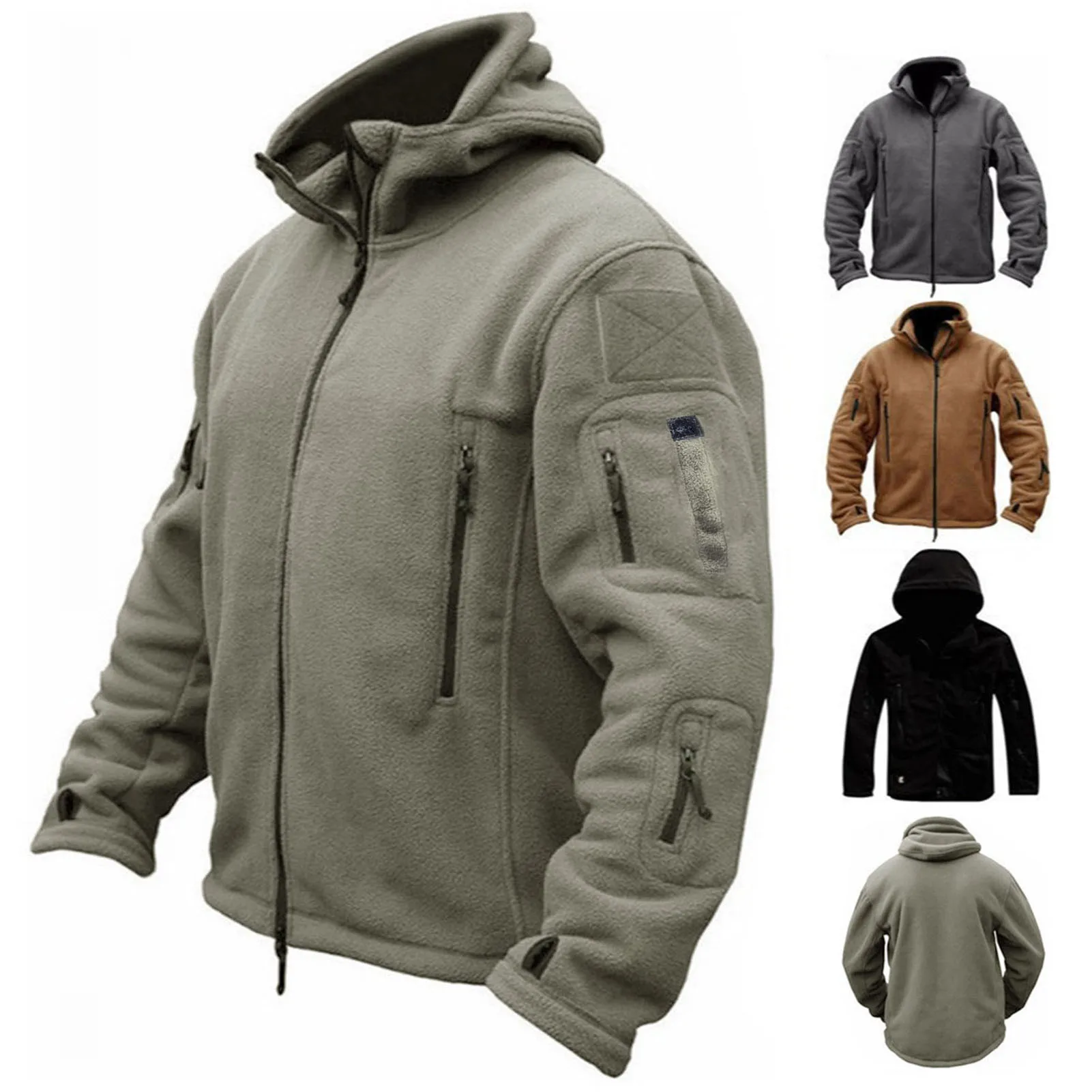 Men US Winter Thermal Fleece Jacket Outdoors Sports Hooded Coat Militar Softshell Hiking Outdoor Army Jackets