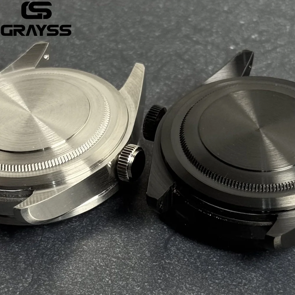 Caja de reloj GMT de buceo de cristal de zafiro de 40mm MOD PVD Caballero Negro para NH34 NH35 NH36 NH38 NH70 NH71 NH72 20 bar resistente al agua