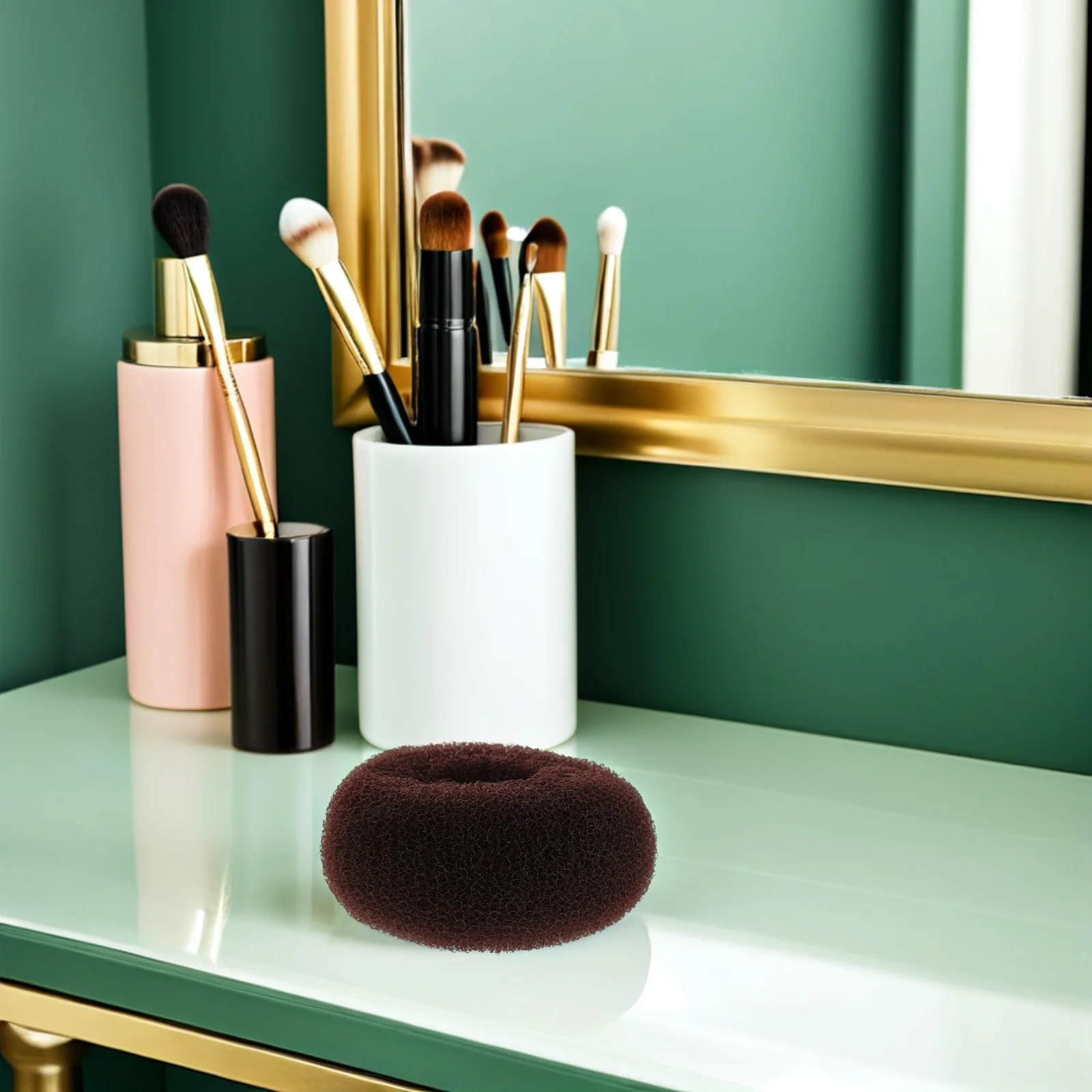 

12pcs Hair Donut Easy Bun Styling Tool Medium Large Extra-Large Black Brown Adjustable Hair Donut Shaper For Ballet Buns - Bun