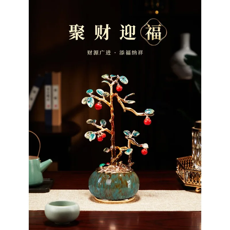 Enamel color cornucopia fortune tree ornament fortune gathering living room office decoration housewarming gift