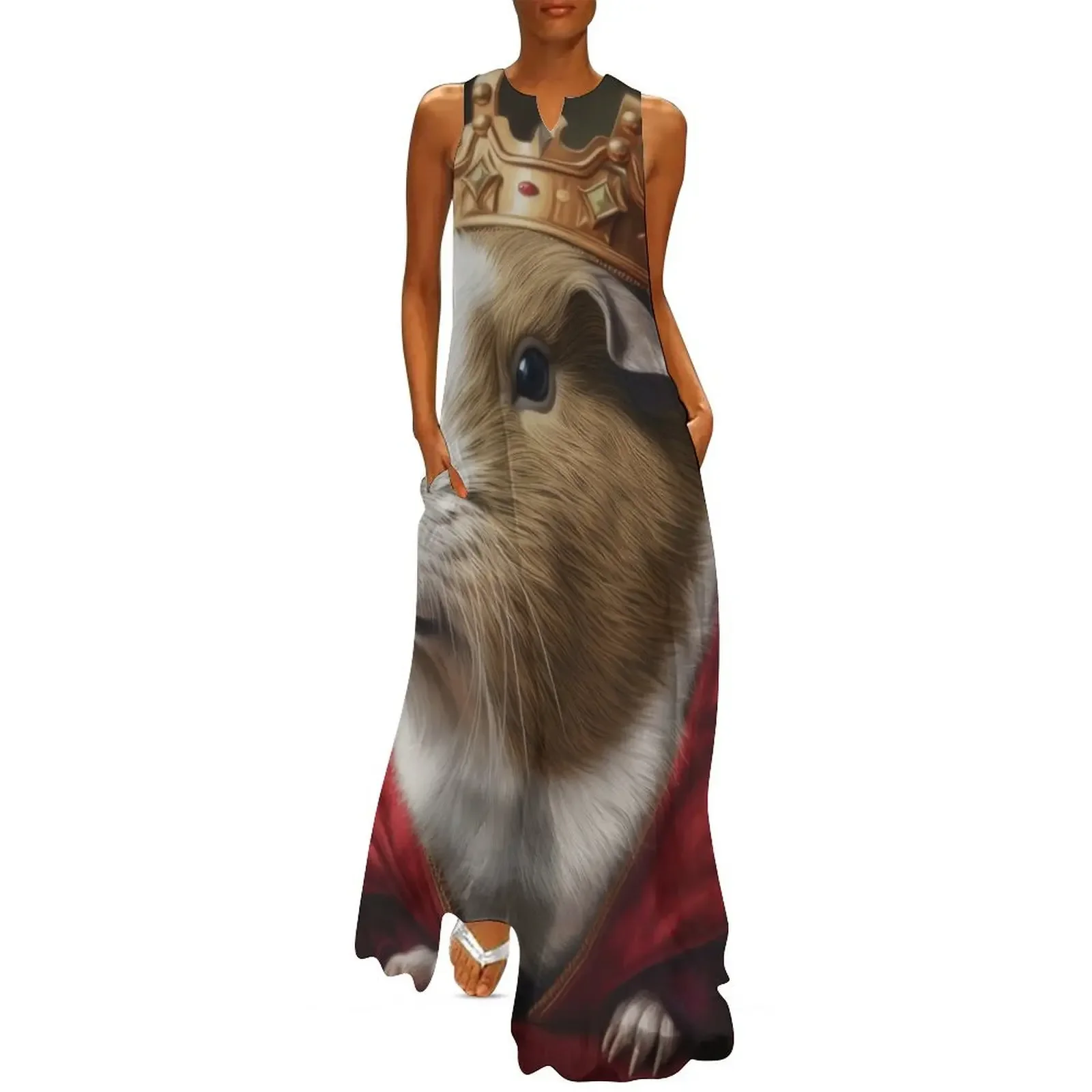 

Guinea Pig King or Queen with Royal Crown Long Dress summer dress womens 2025 prom clothes summer dresses Dress