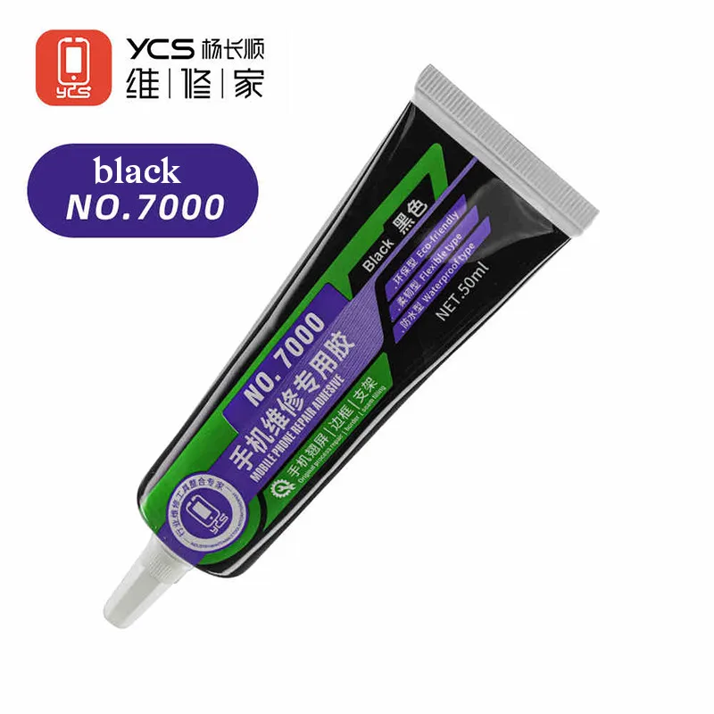 YCS No.7000/No.8000 50ML High-Strength Phone Repair Glue Clear & Black Adhesive for LCD Display Frame Bonding Glass/Panel Fixing
