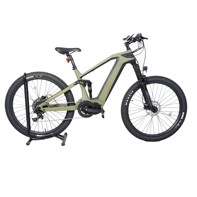 E18-C Powerful 1000W Mid Set Driving Motor  11Speed Gears Carbon Fiber Frame Two Suspension Mountain Ebike EMTB