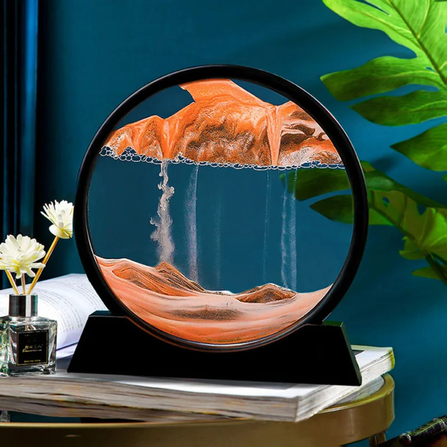 Moving Sand Art Picture 3D Hourglass Deep Sea Sandscape In Motion Display Flowing Sand Painting Home Office Decor Accessories