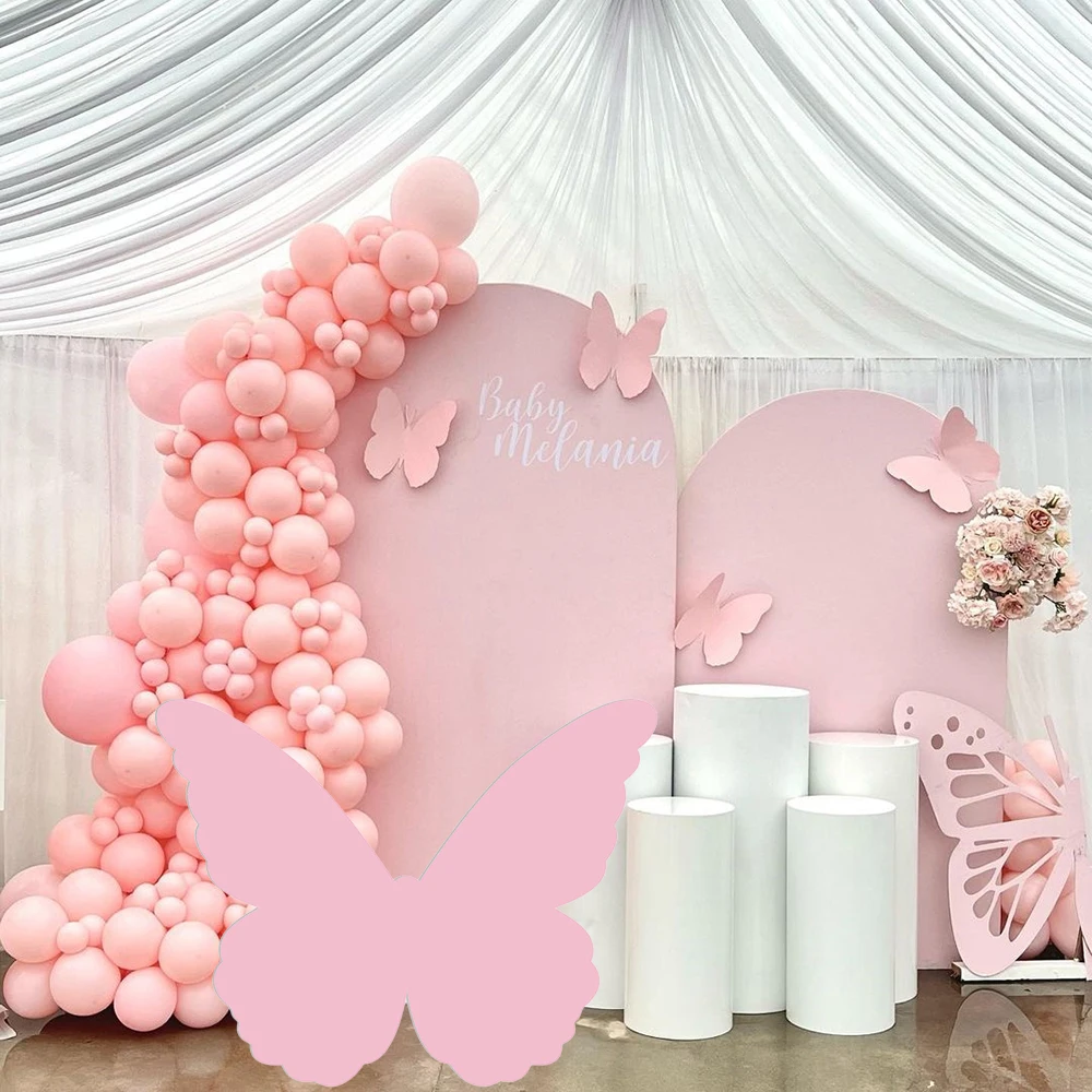 18/24/36inch Pink Butterfly Cutout Party Backdrop Party Birthday Wedding Backdrop Girl Baby Shower Bride Princess Party Backdrop