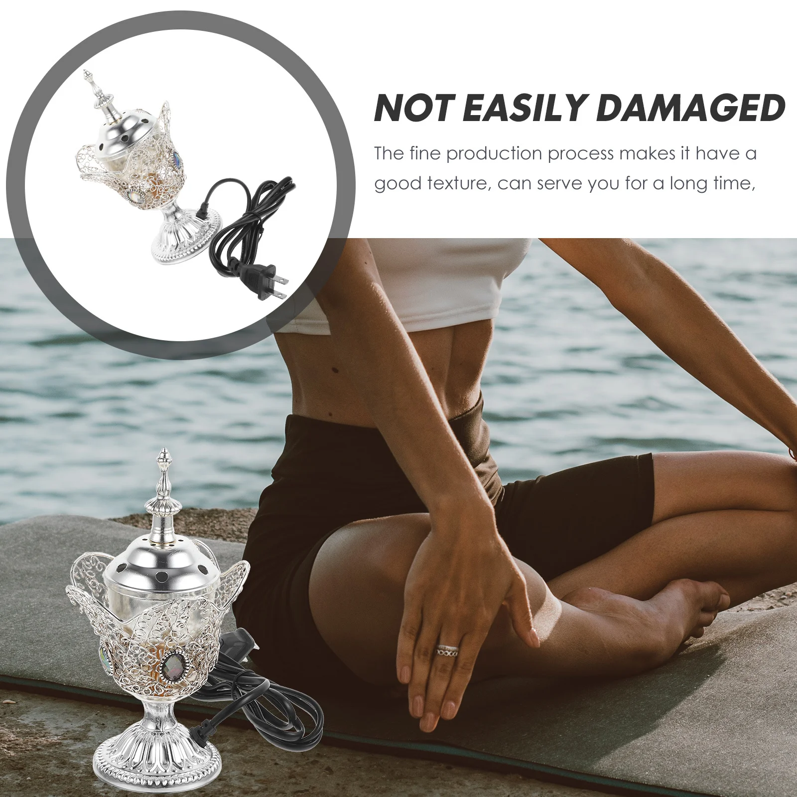 

Electric Censer Vintage Burner For Home Decor Desktop Censer Reusable Incense Burner Holder Light Weight