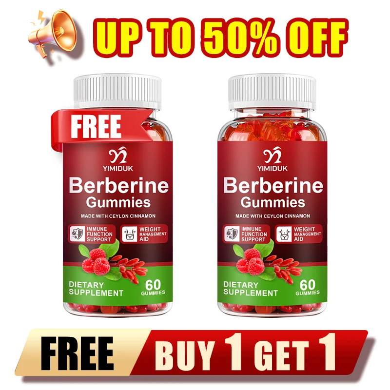 Berberine Gummies 1200mg with Ceylon Cinnamon for Immune and Metabolism Support Cardiovascular Health