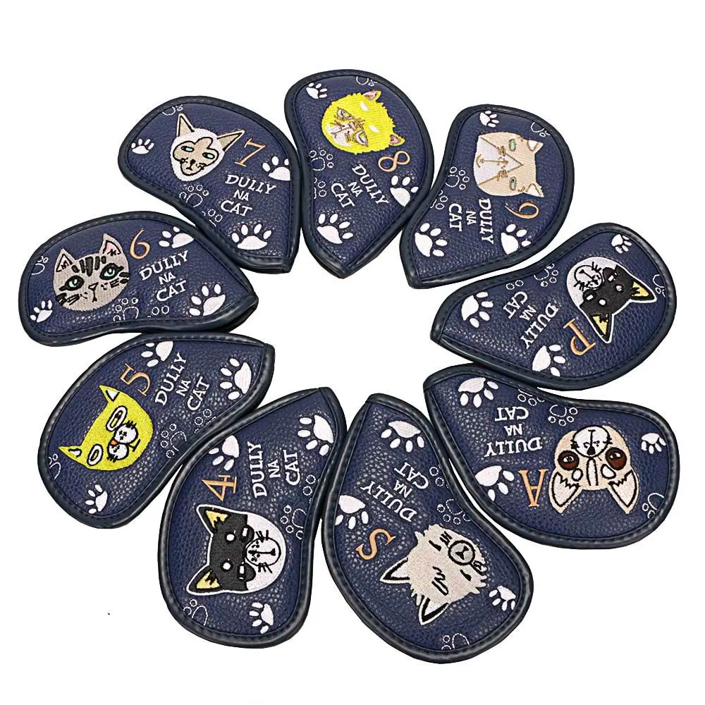 

Design Golf Iron Covers Set Embroidery Golf Training Equipment Golf Iron Headcover Head Cover Golf Headcovers Golf Club Cover