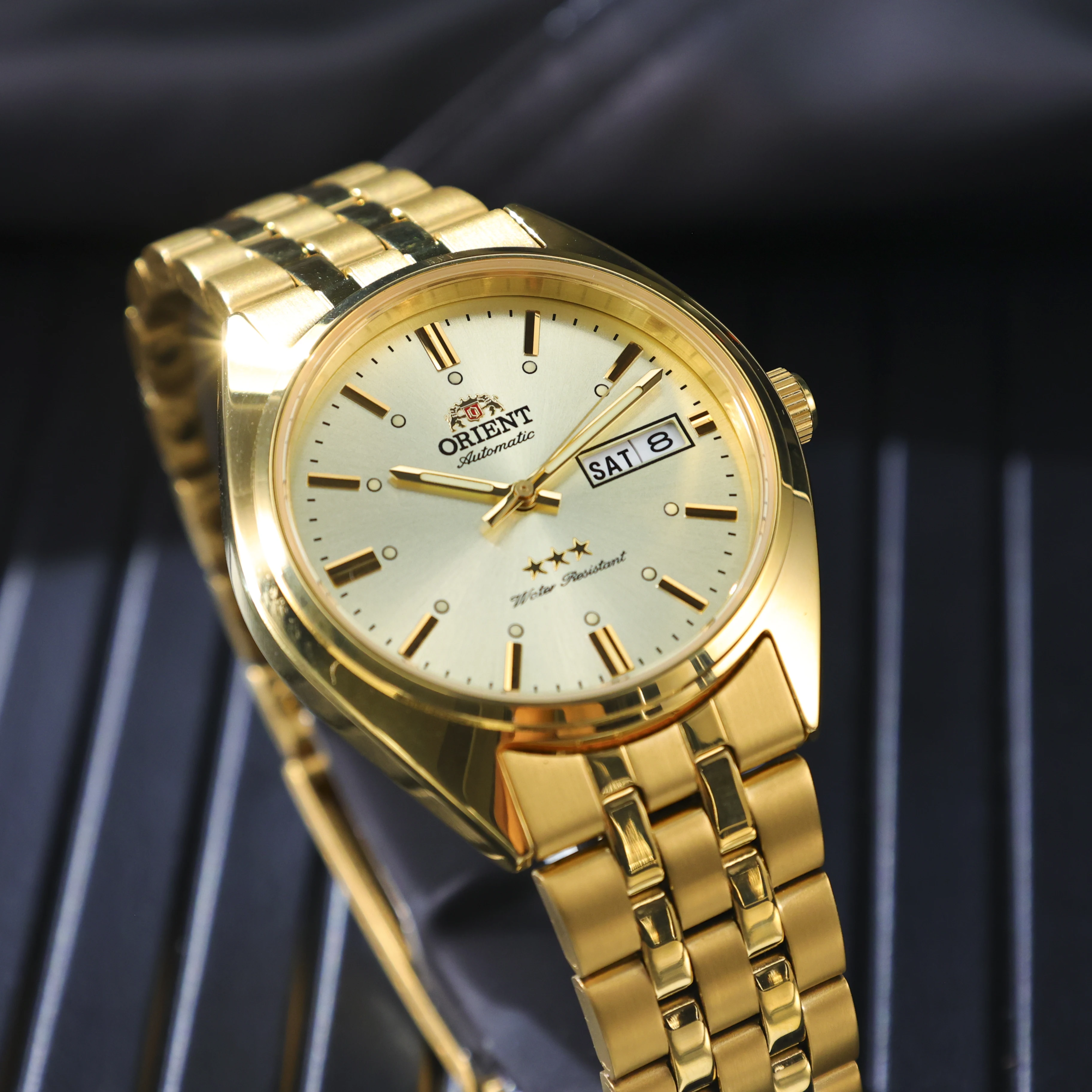 ساعة أورينت ساعات ميكانيكية أوتوماتيكية يابانية أصلية مقاومة للماء وساعات من الفولاذ المقاوم للصدأ مضيئة