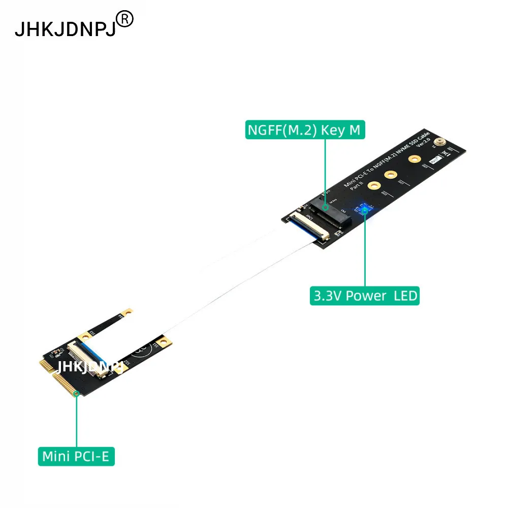 M.2 (NGFF) NVME SSD to Mini PCI-e Adapter with FFC Cable
