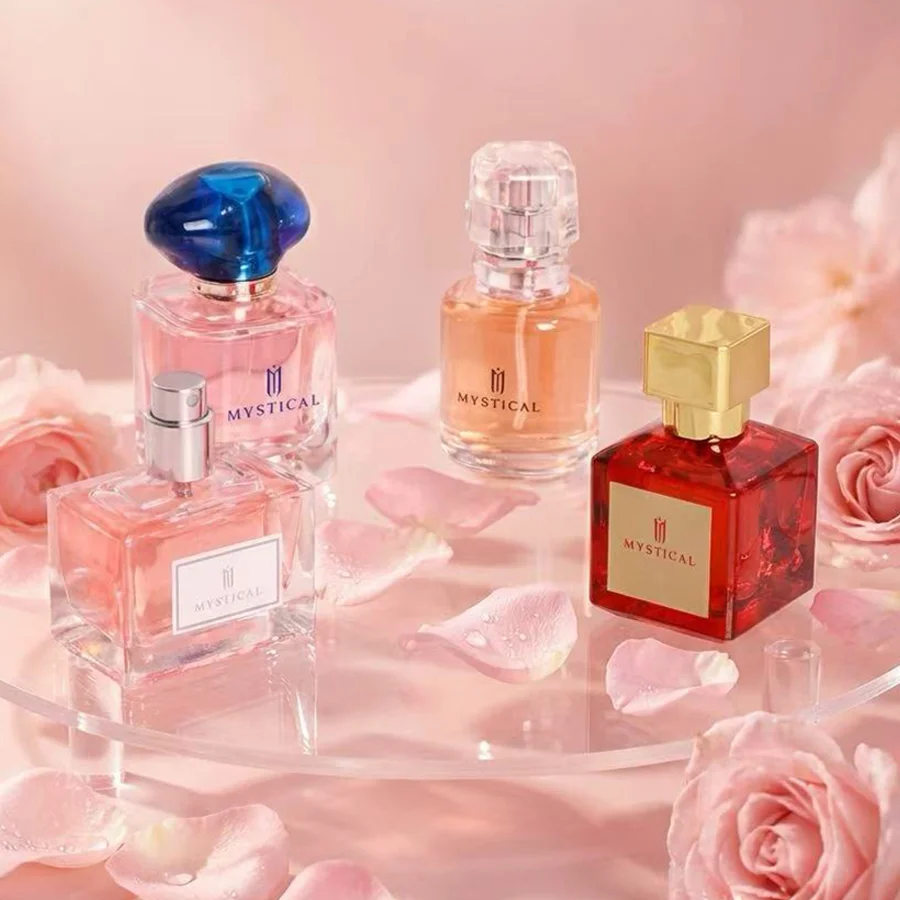 

Flower Fragrance Bottle Set, Gift Box, Christmas Gift, Presents for Ladies, 4 Bottles