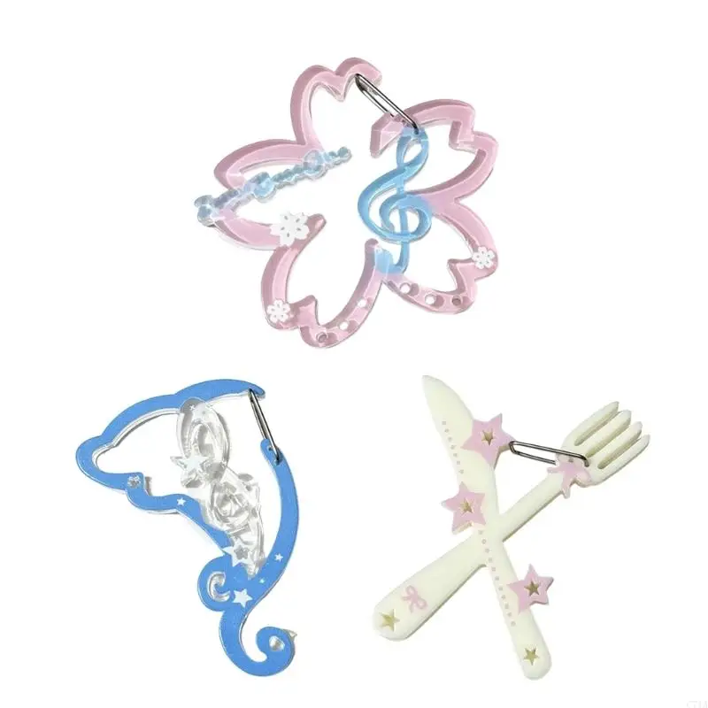 

Брелок в форме карабина с цветочной музыкальной нотой, модные аксессуары для ключей для улицы C71A