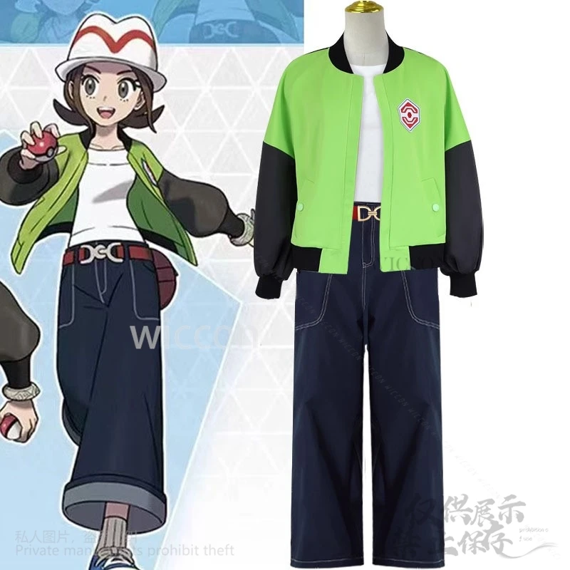 Аниме-игра LEGENDS Z-A Cos, костюм героини, зеленая, черная куртка, бейсбольная кепка с длинными рукавами, шляпа для мальчиков и девочек по индивидуальному заказу