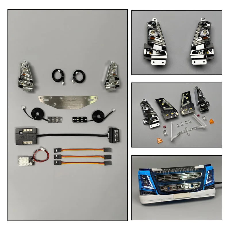 1 Set Voltage 5V Headlamp Lamp Group Suit for 1/14 Tamiya RC Truck Car Volvo FH16 750 56362 DIY Parts