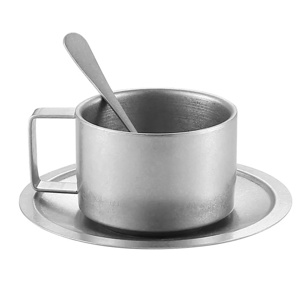 Double Wall Titanium Coffee Cup, Double-Layer Insulated Camping Mug, Outdoor Water Cup With Fixed Handle, Heat-Resistant, Smooth