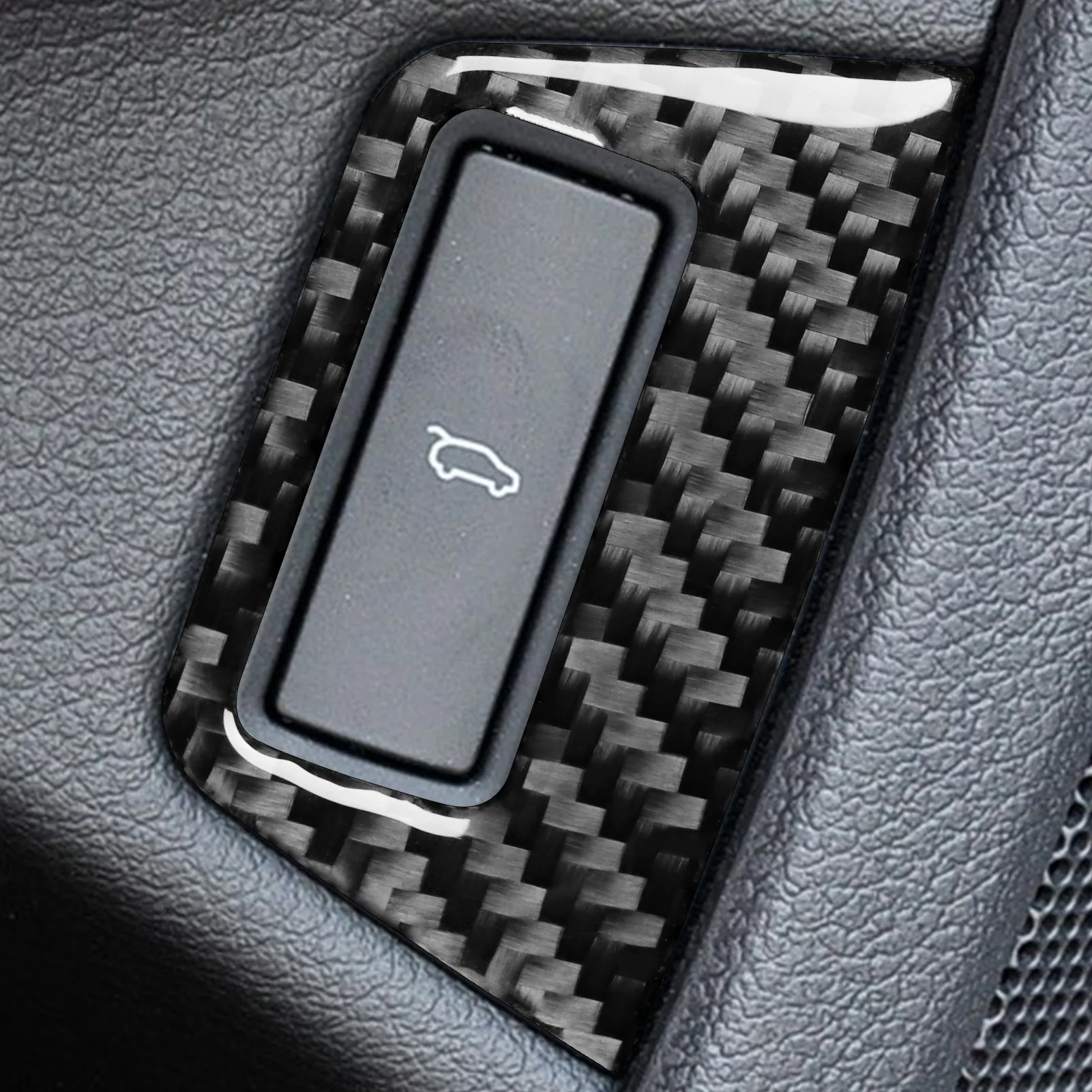 1PC 3*3 3K Real Carbon Fiber Interior Fuel Cap Switch Button Overlay Trim for Audi Q7 1st Generation 4L (2007-2015)