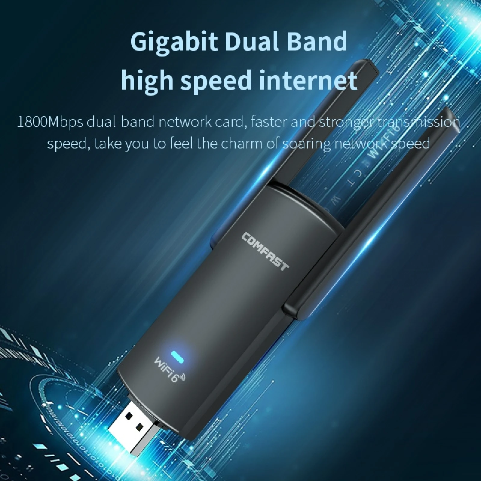 COMFAST CF-953AX 1800Mbps USB 3.0 WiFi6 Wireless Network Card with Antenna