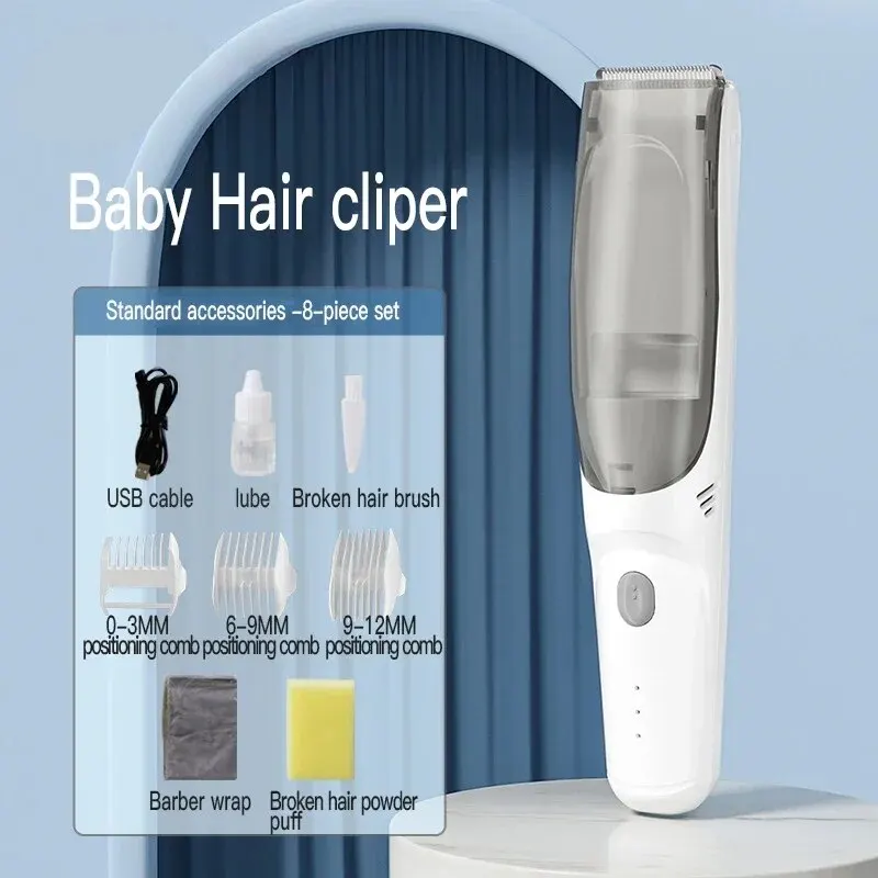 Bebê navalha elétrica absorvente de cabelo máquina de cortar cabelo do bebê crianças à prova dwaterproof água adulto doméstico máquina de cortar cabelo elétrica
